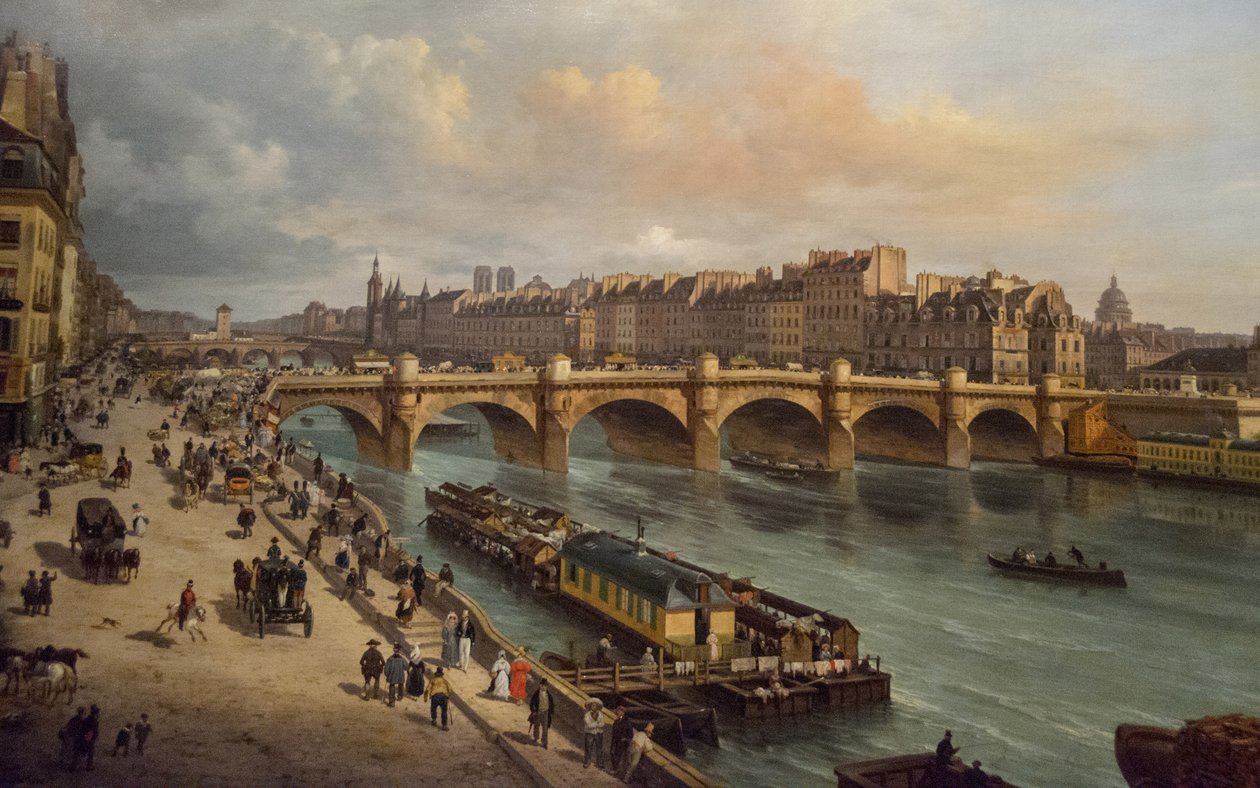 Pont-Neuf og Cité Paris 1832, 1832. af Giuseppe Canella the Elder