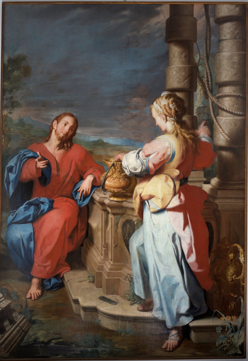 Jesus og samaritaneren, ca. 1722 (olie på lærred) af Giuseppe Castiglione
