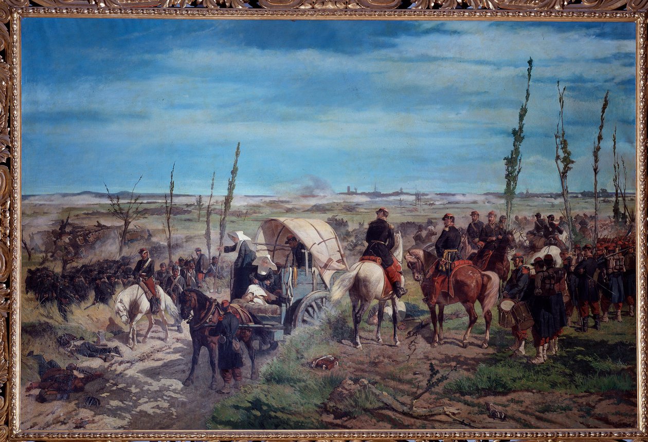 Italiensk militærlejr ved slaget ved Magenta i 1859 (olie på lærred af Giuseppe Fattori