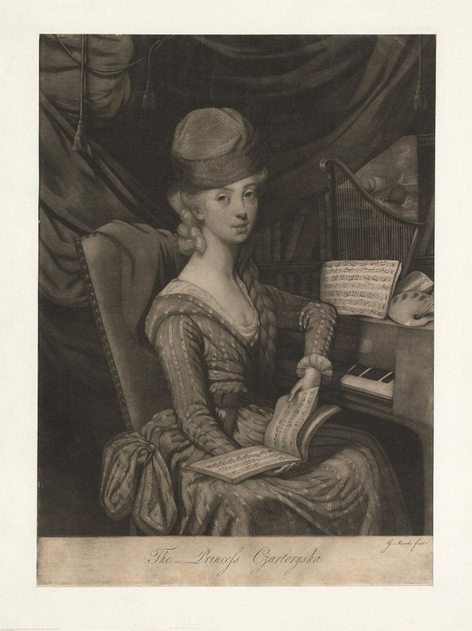 Portræt af prinsesse Izabela Czartoryska født grevinde Fleming 1746-1835, 1777 af Giuseppe Filippo Liberati Marchi