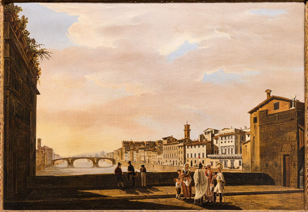 Udsigt fra Ponte Vecchio af Giuseppe Gherardi
