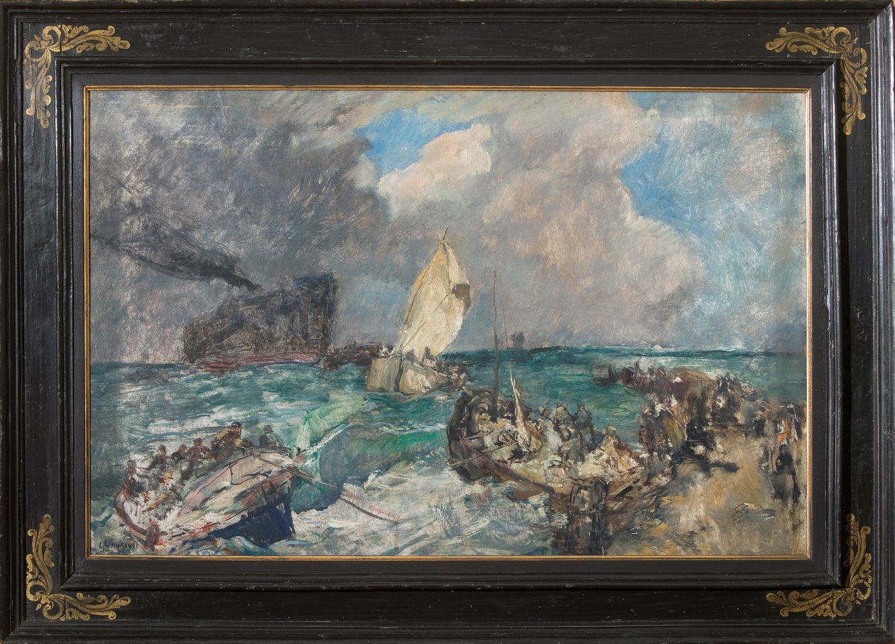 Landgang af den serbiske hær (olie på krydsfiner) af Giuseppe Graziosi