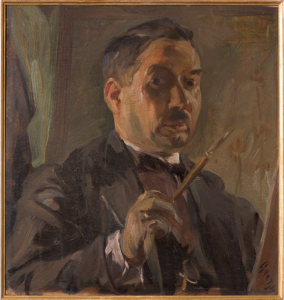 Selvportræt (olie på krydsfiner) af Giuseppe Graziosi