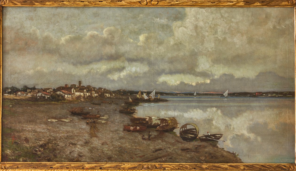 Sesto Calende (olie på lærred) af Giuseppe Graziosi
