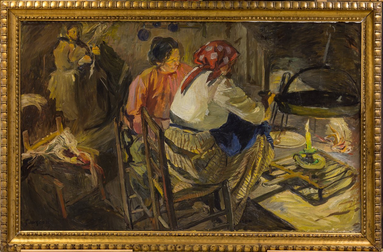 Aftensmad (olie på lærred) af Giuseppe Graziosi
