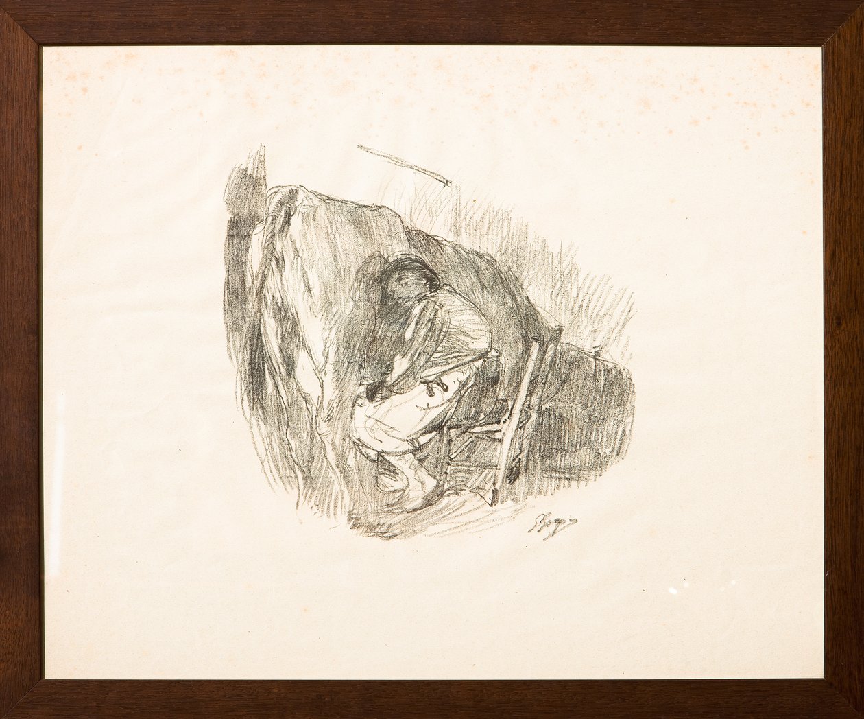 Malkningen (litografi) af Giuseppe Graziosi