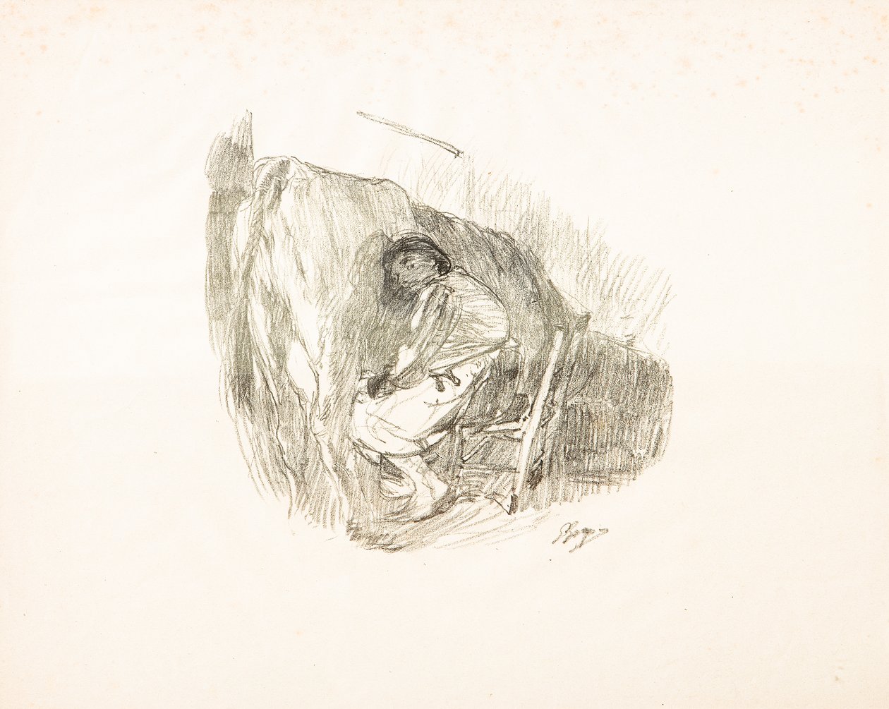 Malkningen (litografi) af Giuseppe Graziosi