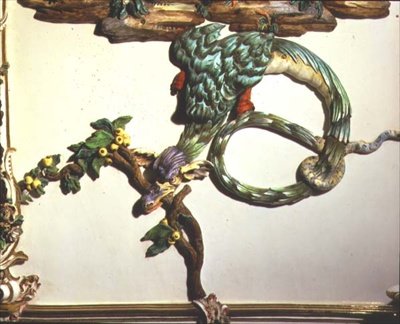 Salon Chino (kinesisk værelse) detaljen forestiller en kunstfærdig drage, 1769 (porcelæn) (se også 93237-8) af Giuseppe Gricci