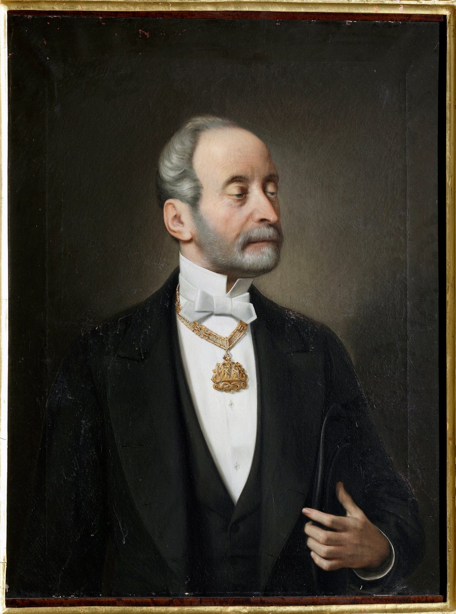Portræt af Raffaele af Ferrari, hertug af Galliera (1803-1876) Maleri af Giuseppe Isola (1808-1893) 1876 Genes, Musei di Strada Nuova af Giuseppe Isola