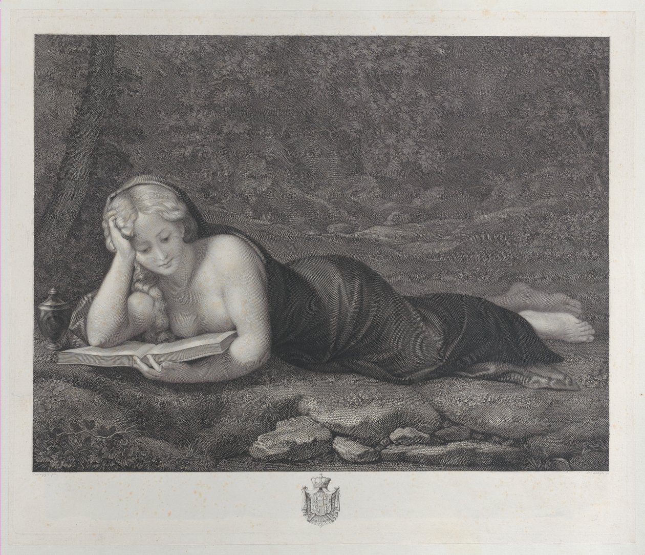 Maria Magdalene i anger i ørkenen, ca. 1810. af Giuseppe Longhi
