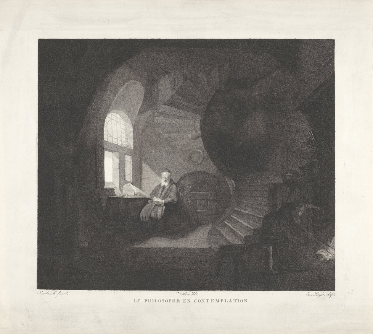 Mediterende filosoof Filosoffen i kontemplation (titel på objekt) af Giuseppe Longhi