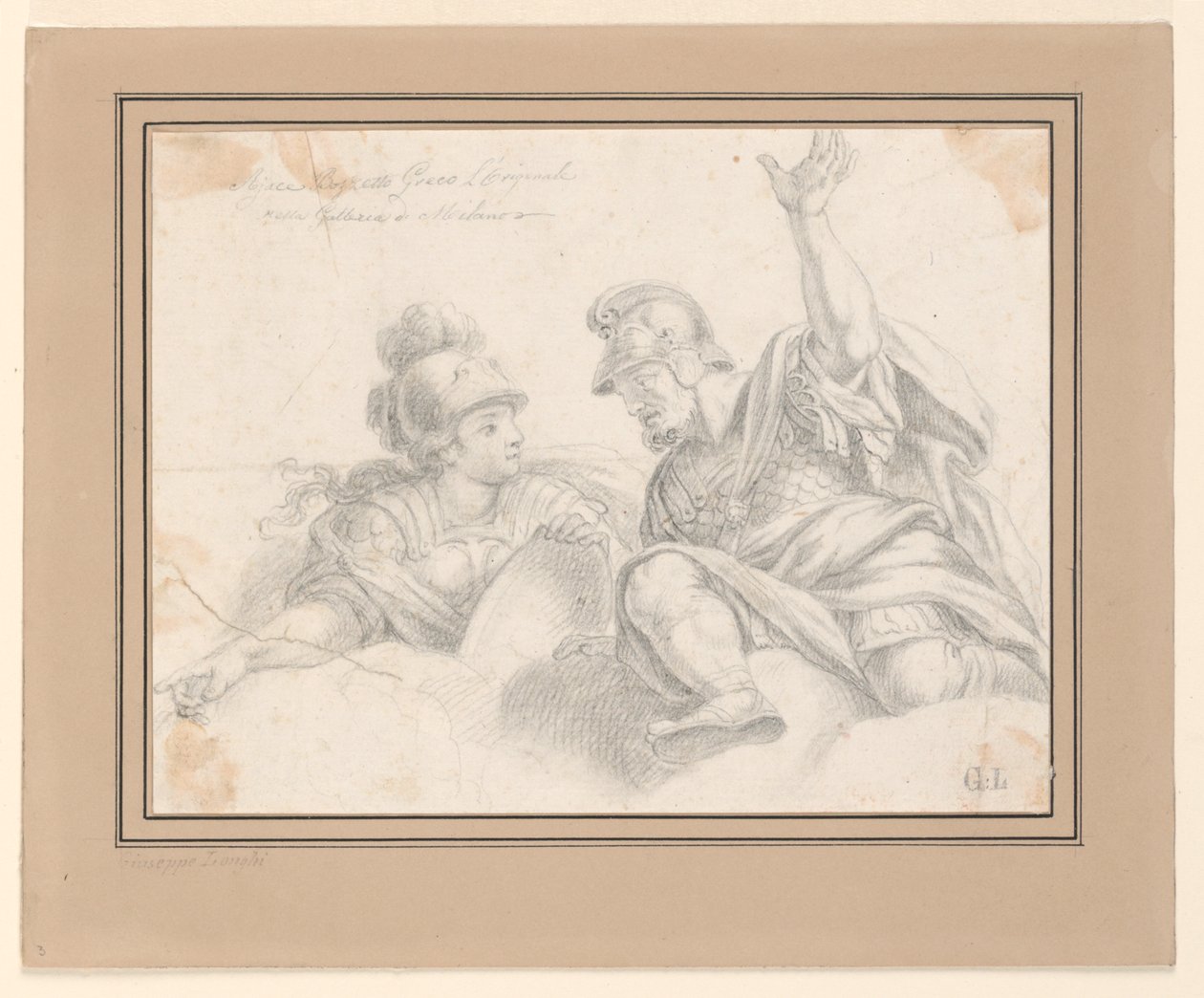 To romerske soldater i samtale af Giuseppe Longhi