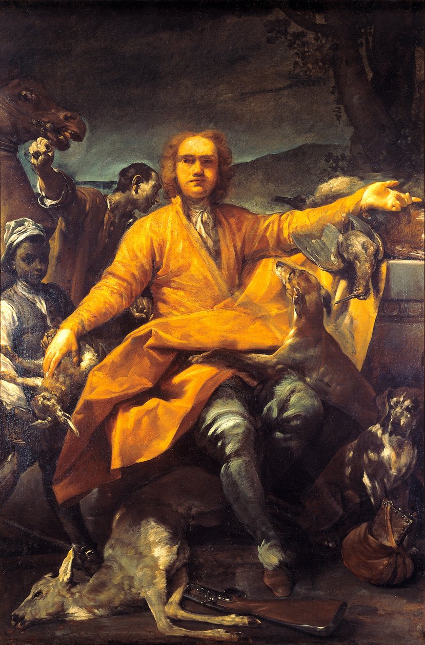 Portræt af jæger af Giuseppe Maria Crespi (1665-1747) af Giuseppe Maria (1665 1747) Crespi