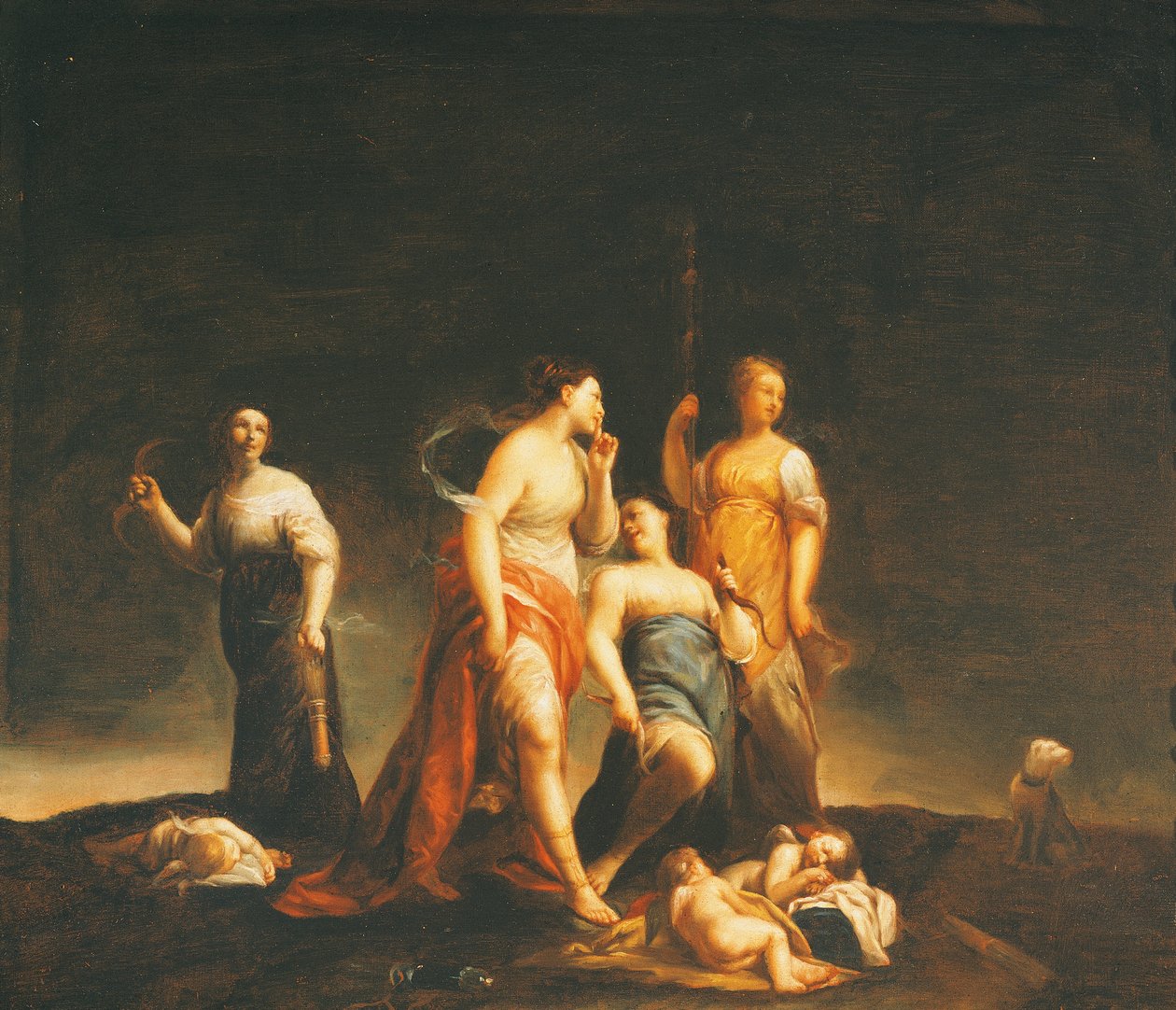 Sovende amoriner, af Giuseppe Maria Crespi (1665-1747) af Giuseppe Maria (1665 1747) Crespi
