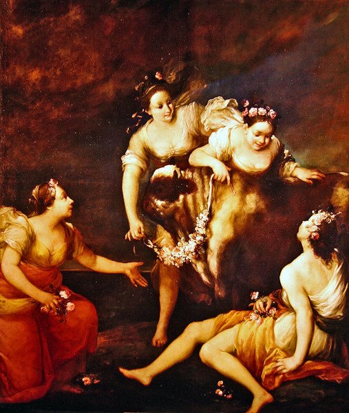 Europa og Tyren (olie på lærred) af Giuseppe Maria Crespi