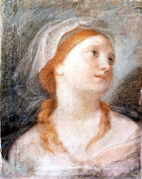 Studie af hovedet af en ung kvinde med rødt hår af Giuseppe Maria (circle of) Crespi