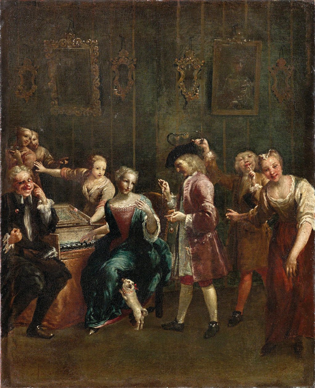 Sanger ved Spinet med beundrere, 1730