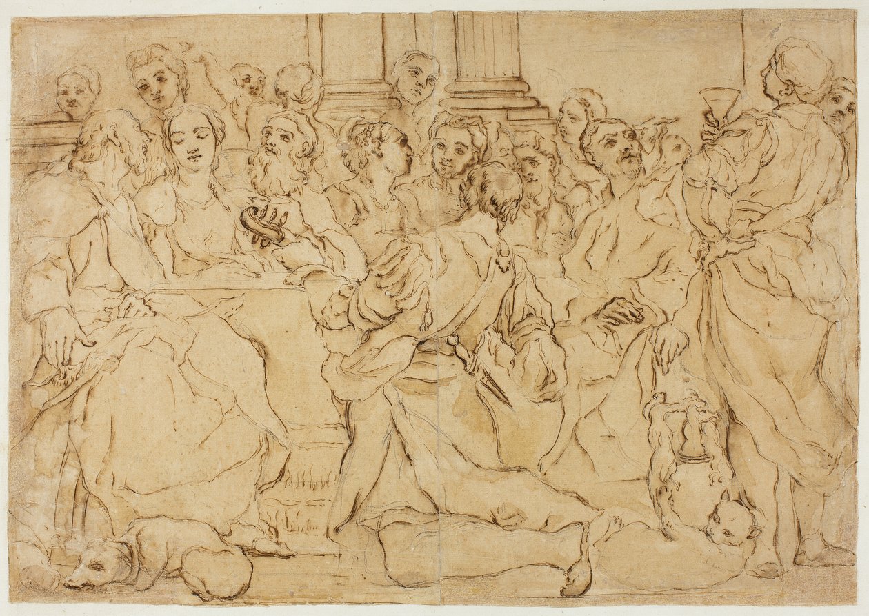 Studie til ægteskabet i Cana af Giuseppe Maria Crespi