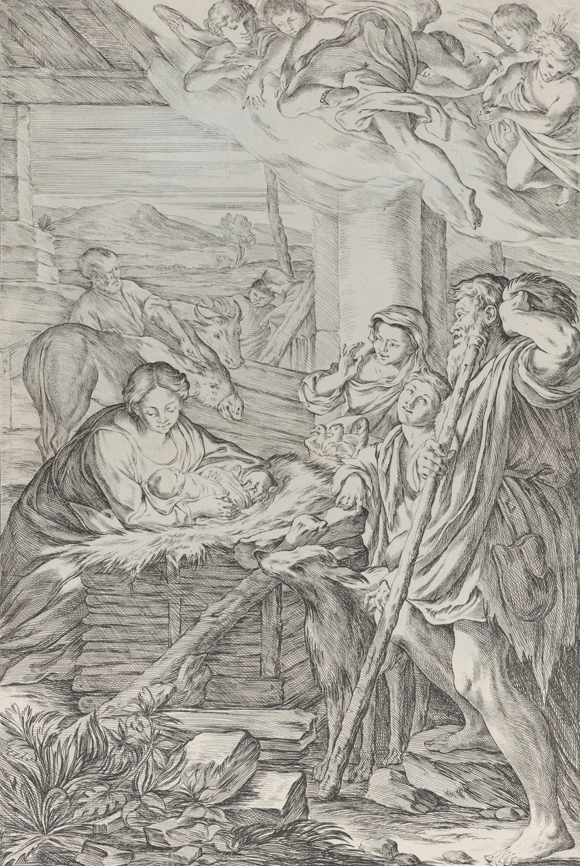 Hyrdernes tilbedelse, 1654-1718. af Giuseppe Maria Mitelli
