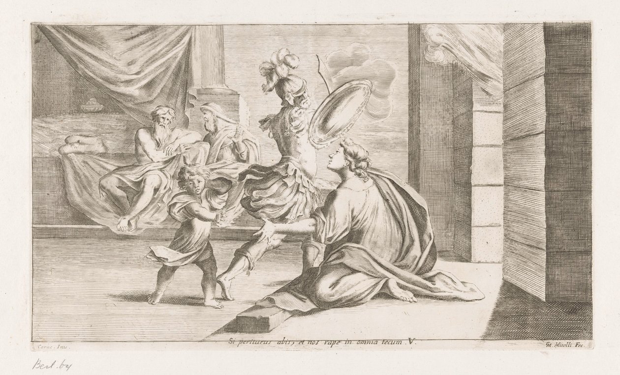 Aeneas afgår voor de strijd Hvis du er ved at omkomme, vil du gå hen og henrykke os i alle ting (titel på objekt) Omzwervingen van Aeneas (serietitel) L