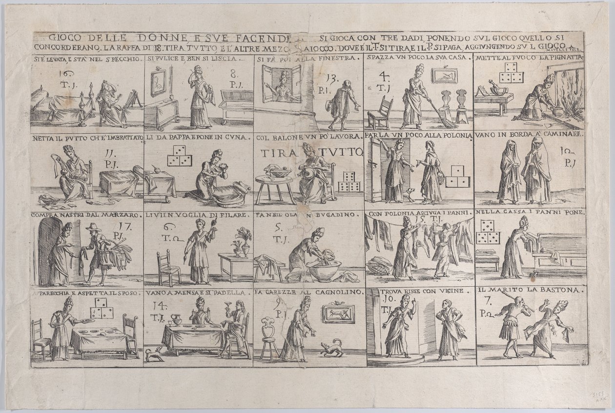 Gioco Delle Donne, E Sue Facende Game of Wives, And Their Chores, 1654-1718. af Giuseppe Maria Mitelli