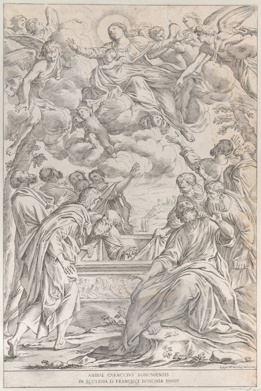 Plade 3: Jomfruens antagelse, 1678. af Giuseppe Maria Mitelli