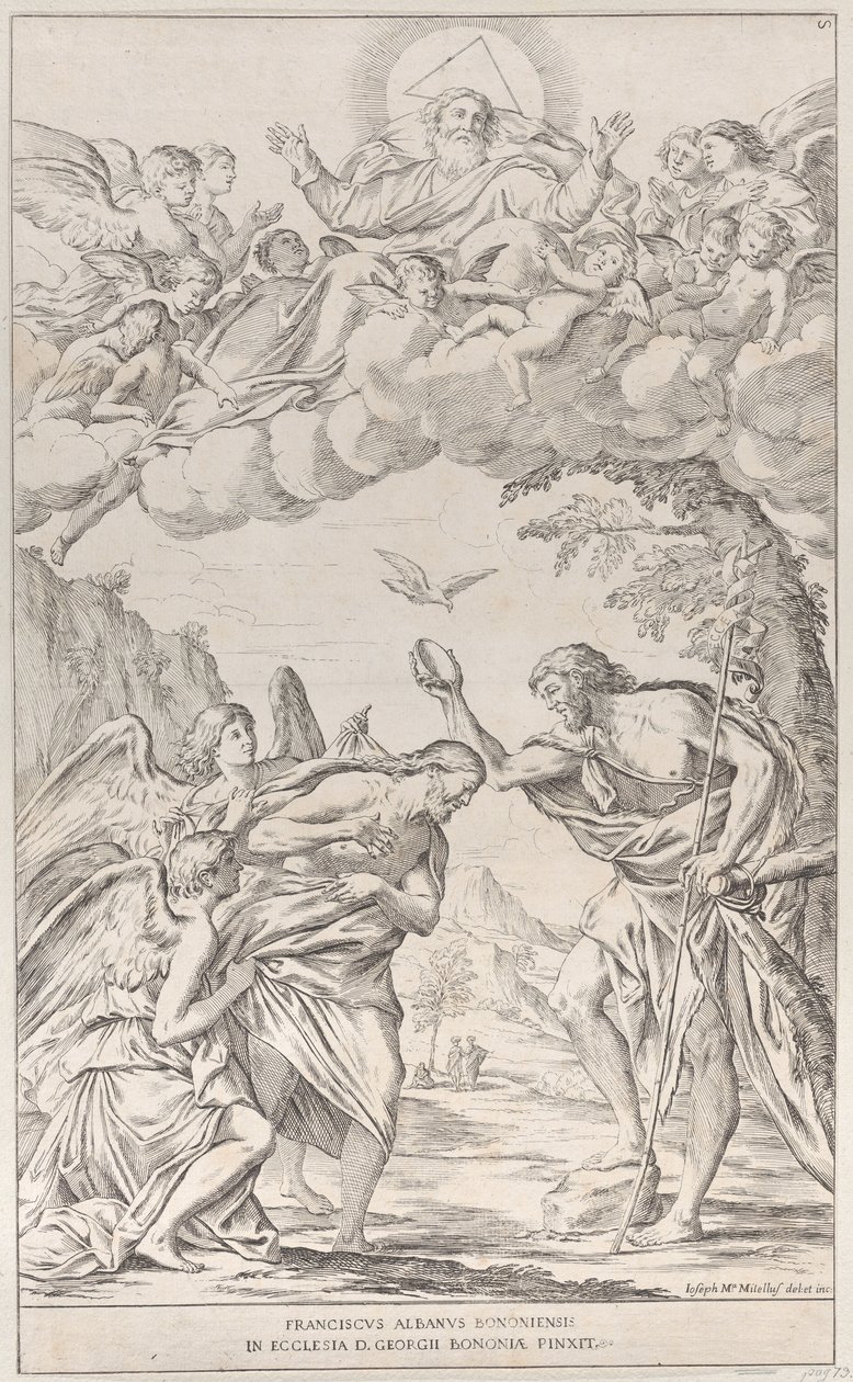 Plade 8: Kristi dåb, 1678. af Giuseppe Maria Mitelli