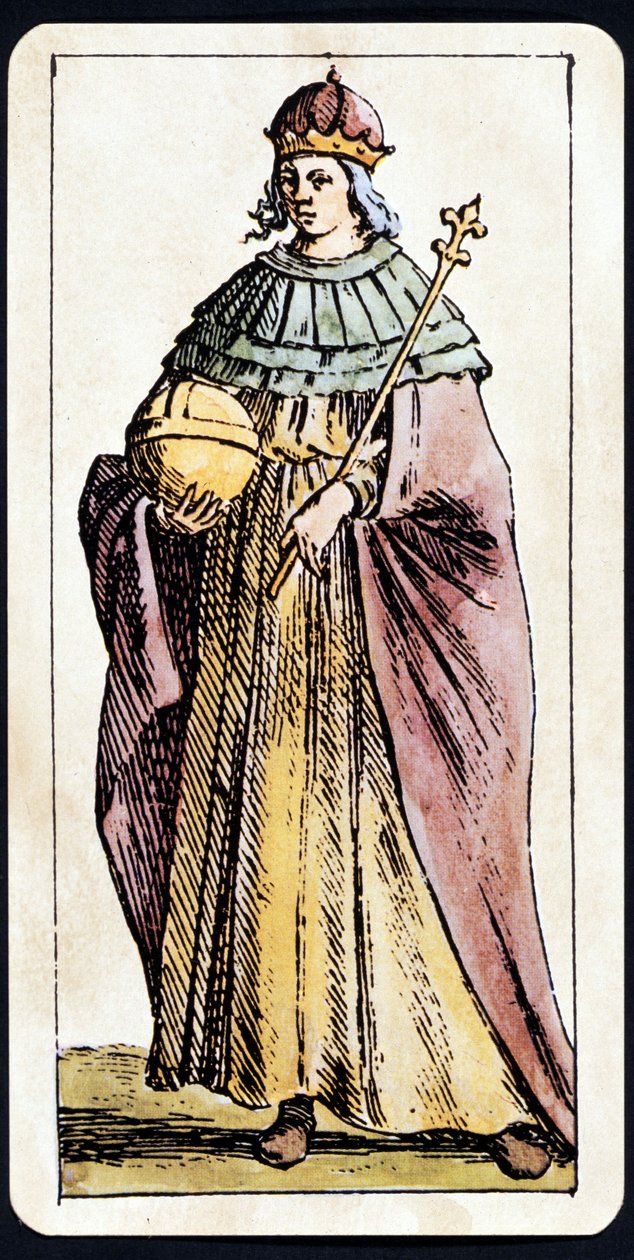 Papesse Jeanne afbildet på et spil Tarot-manuskript af C.M.Mitelli af Giuseppe Maria Mitelli