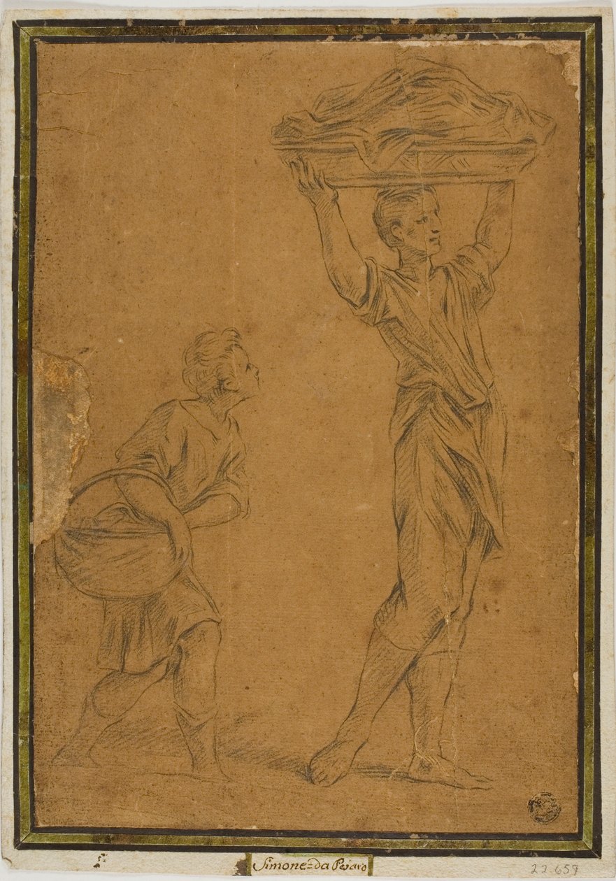 To drenge bærer kurve af Giuseppe Maria Mitelli