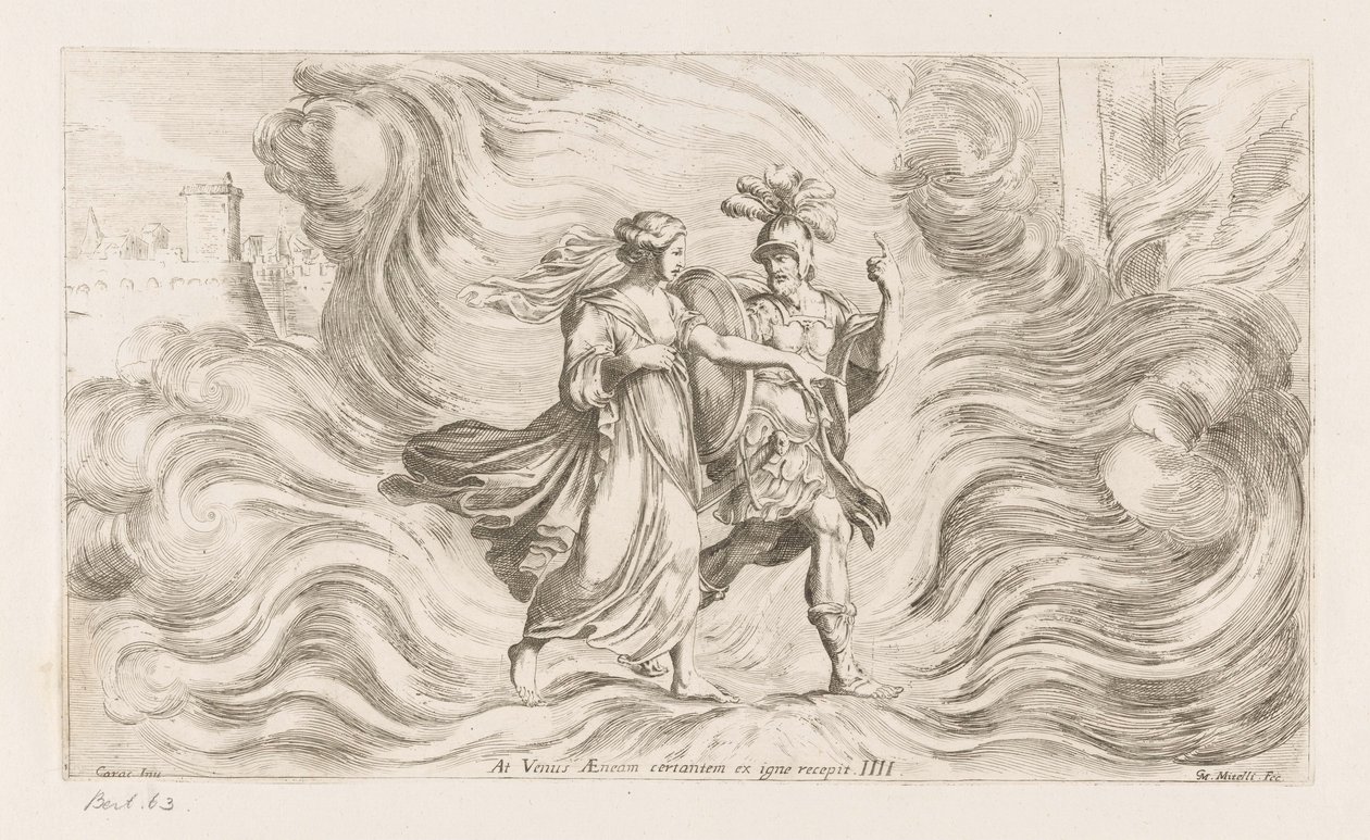 Venus kaster Æneas ud af flammerne Men Venus tog Æneas tilbage fra ilden (titel på objekt) Omzwervingen van Aeneas (serietitel) L