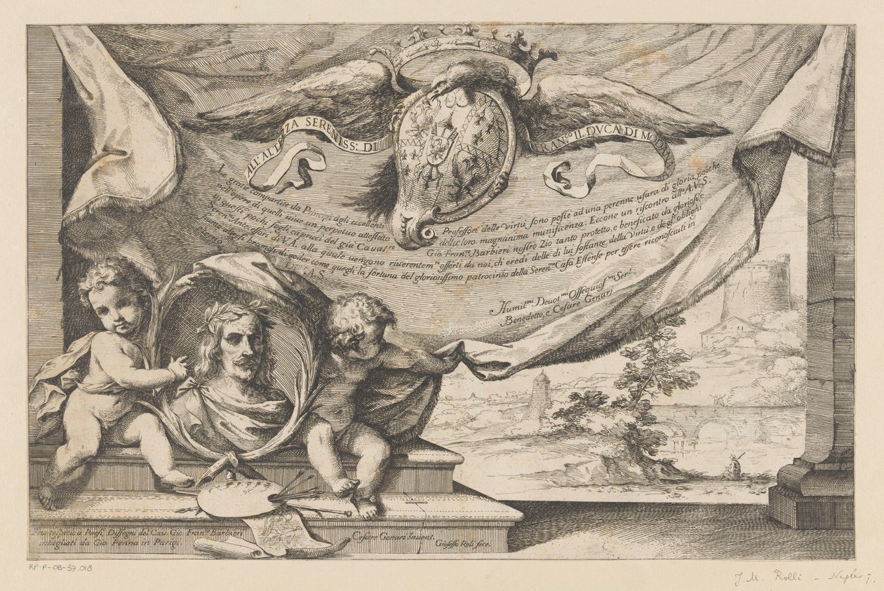 Ode til kunstneren Guercino Landskabsdesign af Guercino (serietitel) af Giuseppe Maria Roli