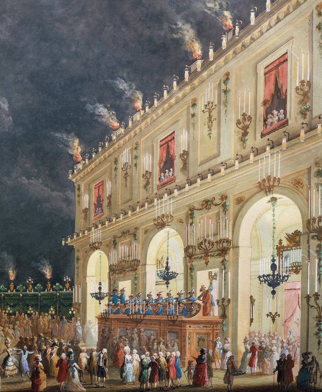 Fejring på Cascine til ære for Ferdinand III, Natkoncert i kasinoets gårdhave af Giuseppe Maria Terreni