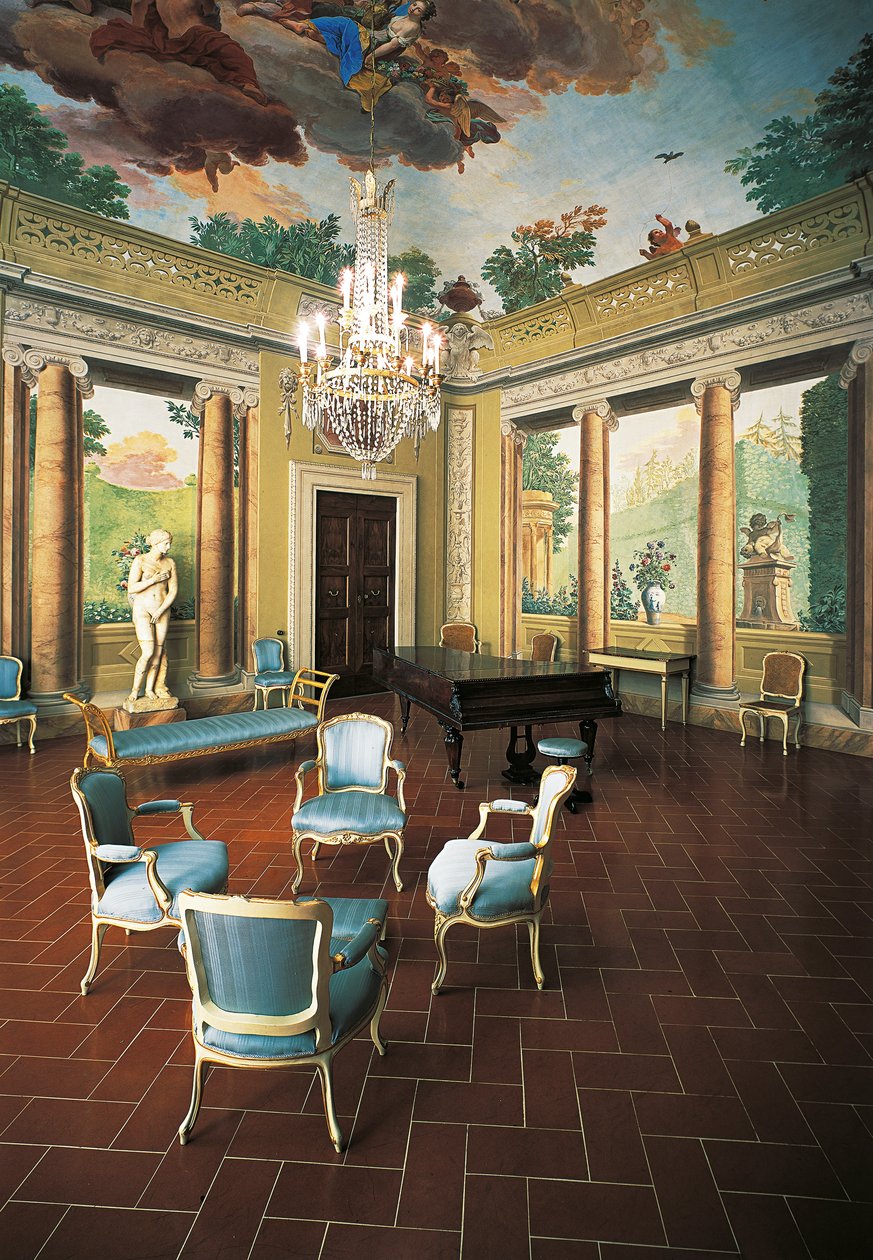 Fresker malet i 1777-1778 af Giuseppe Maria Terreni (1739-1811) i Room of Four Seasons, Villa del Poggio Imperiale (Villa of Imperial Hill), Firenze, Italien af Giuseppe Maria Terreni
