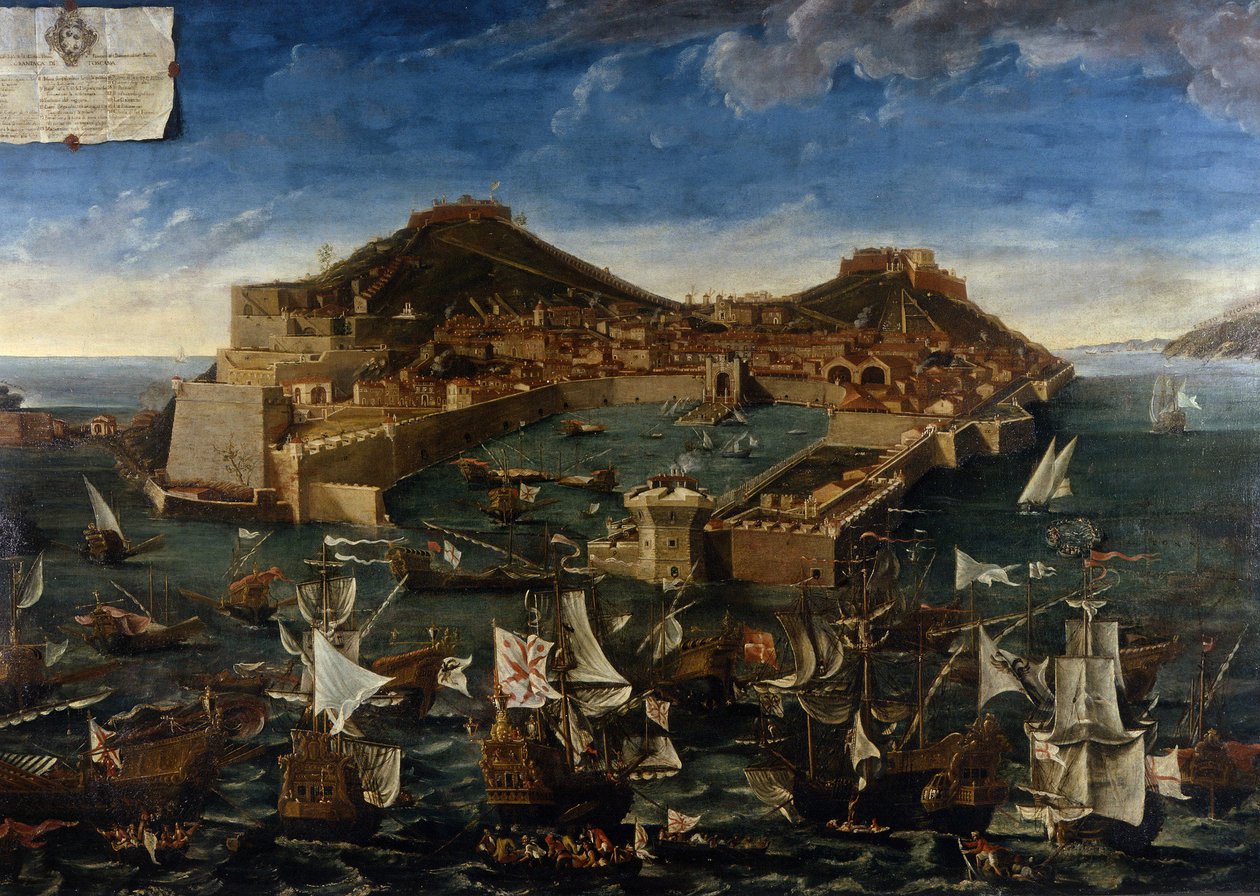 Portoferraio (Elba) (Elba), maleri af G.M. Terreni af Giuseppe Maria Terreni
