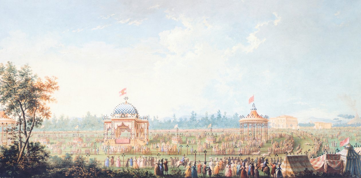 Race at Cascine, af Giuseppe Maria Terreni (1739-1811), Italien af Giuseppe Maria Terreni