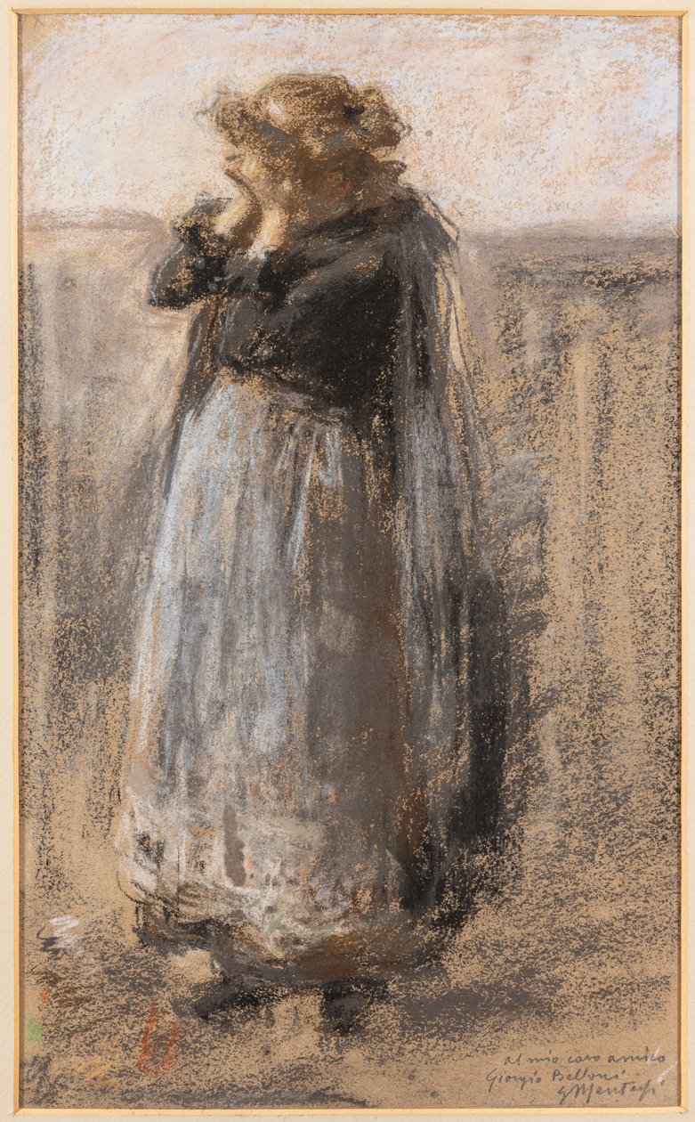 Sad Time (pastel på papir) af Giuseppe Mentessi