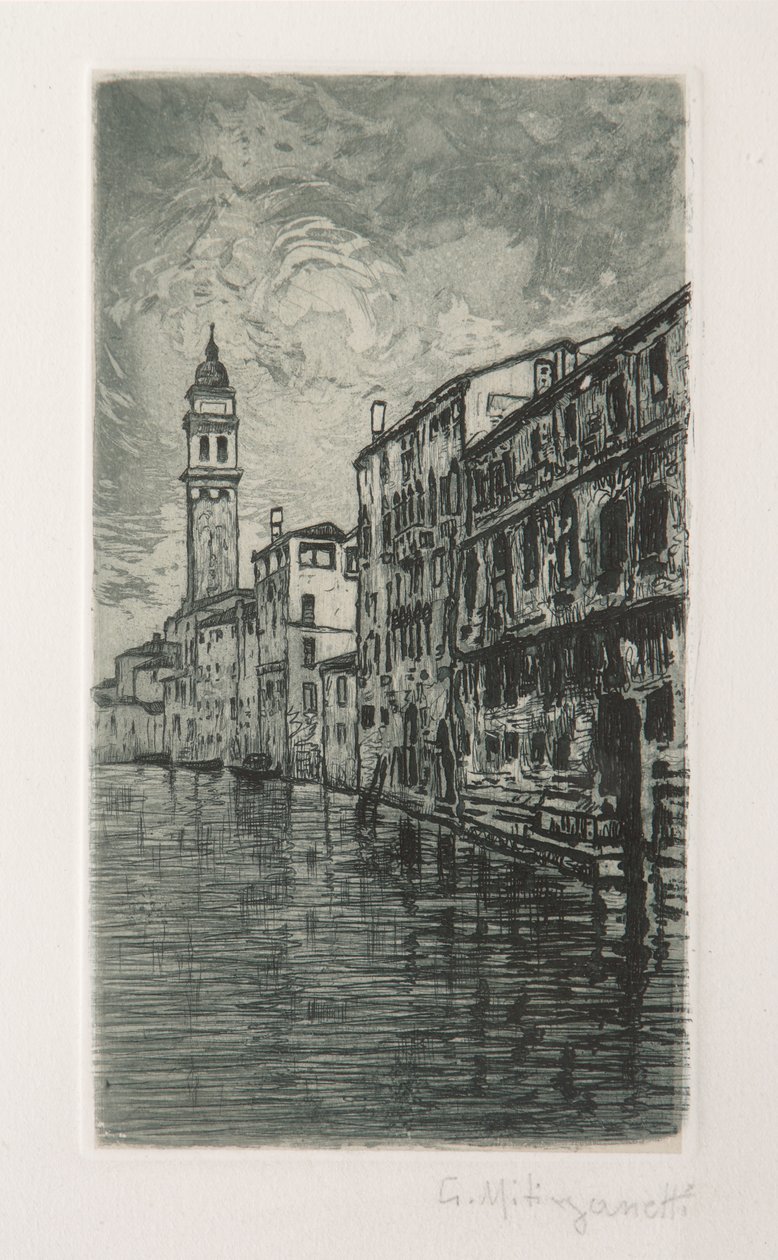 Venedig (ætsning og akvatinte på hvidt papir) af Giuseppe Miti Zanetti