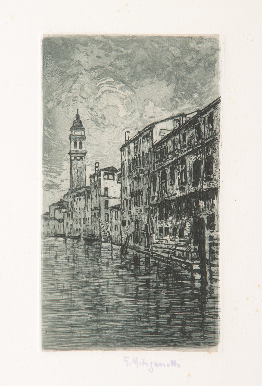 Venedig (ætsning og akvatinte på hvidt papir) af Giuseppe Miti Zanetti