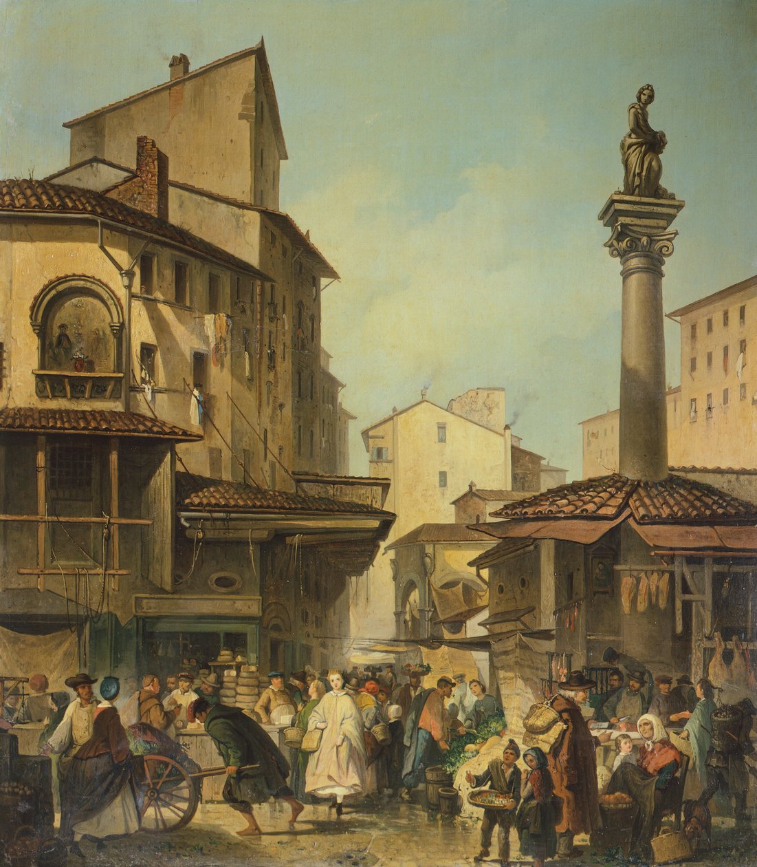 Markkinat Firenzessä, kirjoittanut Giuseppe Moricci (1806-1880), Italia af Giuseppe Moricci