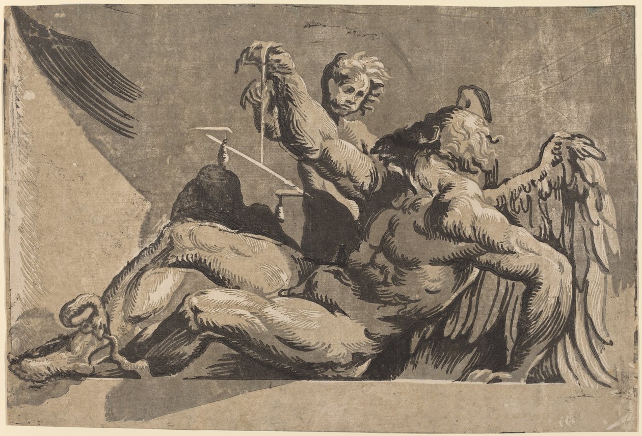 Saturn af Giuseppe Nicolo Vicentino, after Giovanni Antonio Pordenone