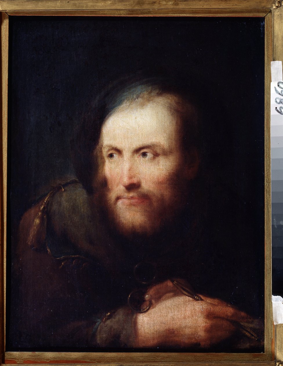 Portræt af en mand. (Portræt af en mand). Maleri af Giuseppe Nogari (1699-1763). Italien, venetiansk skole i rokokostil. Olie på lærred. Tula Nationalmuseum, Rusland. af Giuseppe Nogari