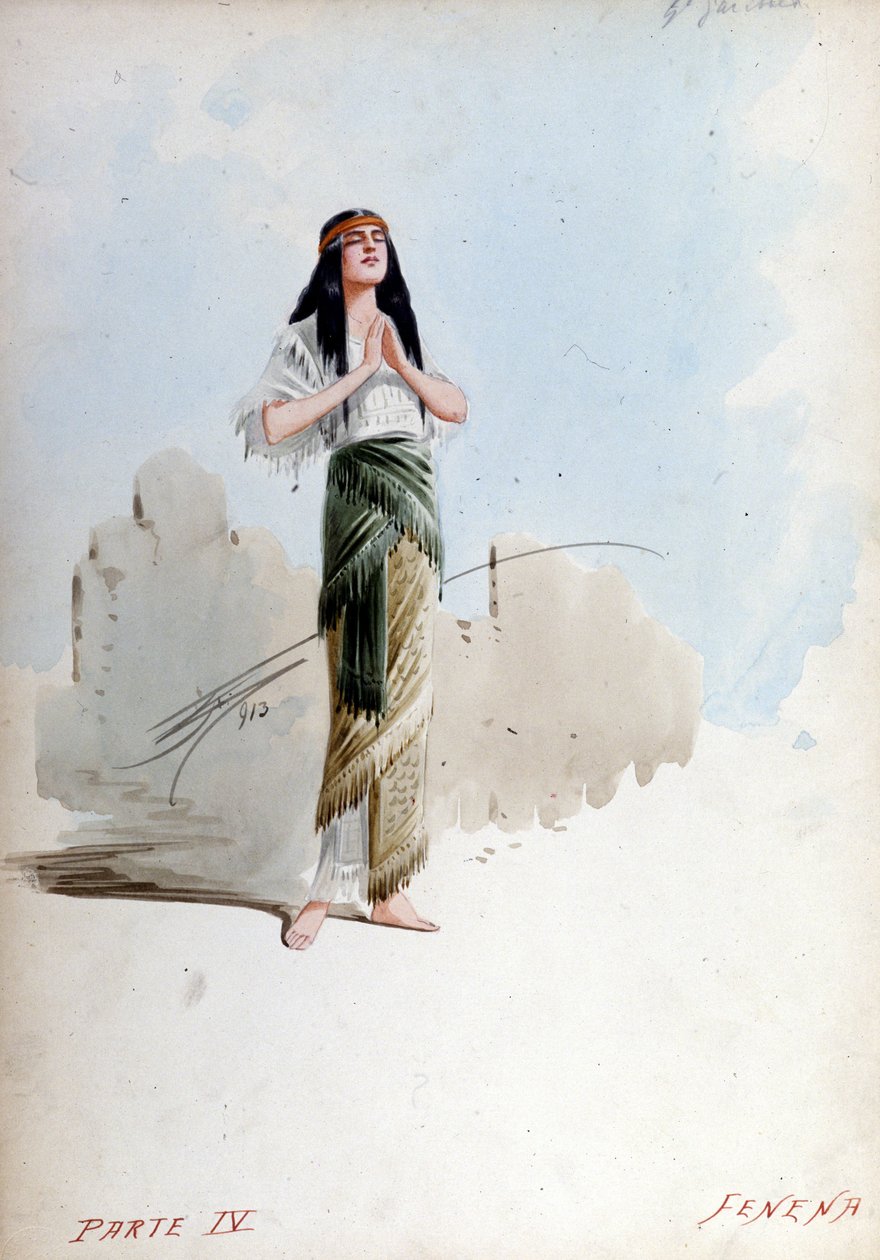 Fenena kostume af Giuseppe Palanti (1881-1946) i operaen af ​​Giuseppe Verdi (1813 - 1901), Nabucco først kaldet Nabucodonosor Museum of the Scala af Giuseppe Palanti