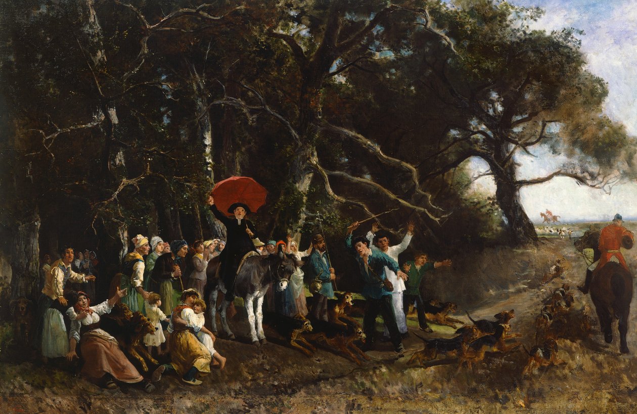 Prædiken afbrudt, af Giuseppe Palizzi (1812-1888), olie på lærred af Giuseppe Palizzi