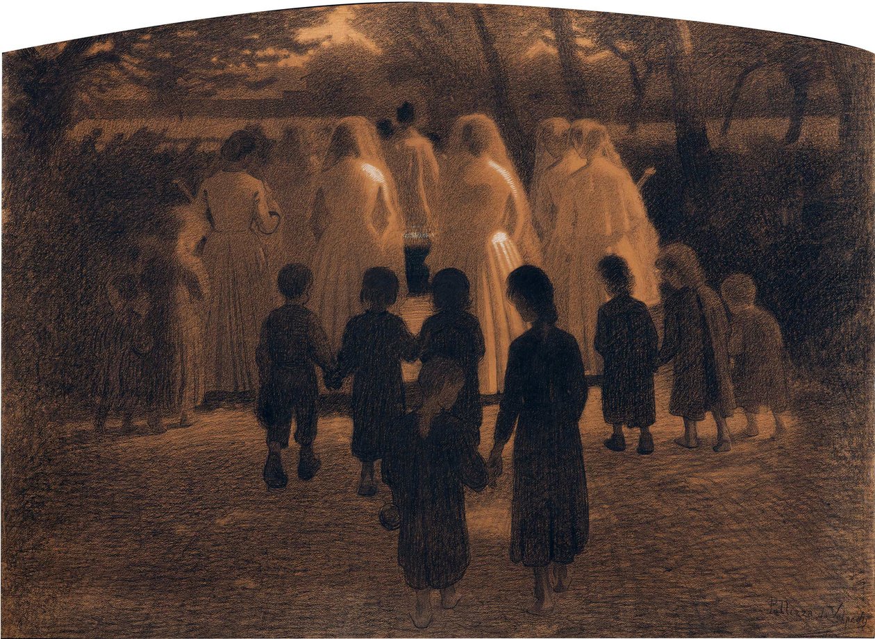 Det døde barn af Pellizza da Volpedo, Giuseppe (1868-1907). Pastel på pap, størrelse: 71x98 af Giuseppe Pellizza da Volpedo