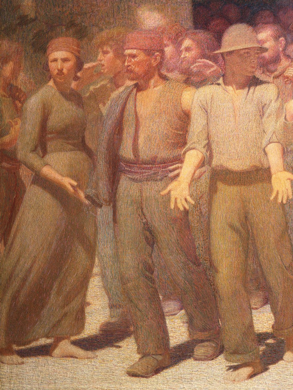 Den fjerde stat, af Giuseppe Pellizza da Volpedo, detaljer af Giuseppe Pellizza da Volpedo