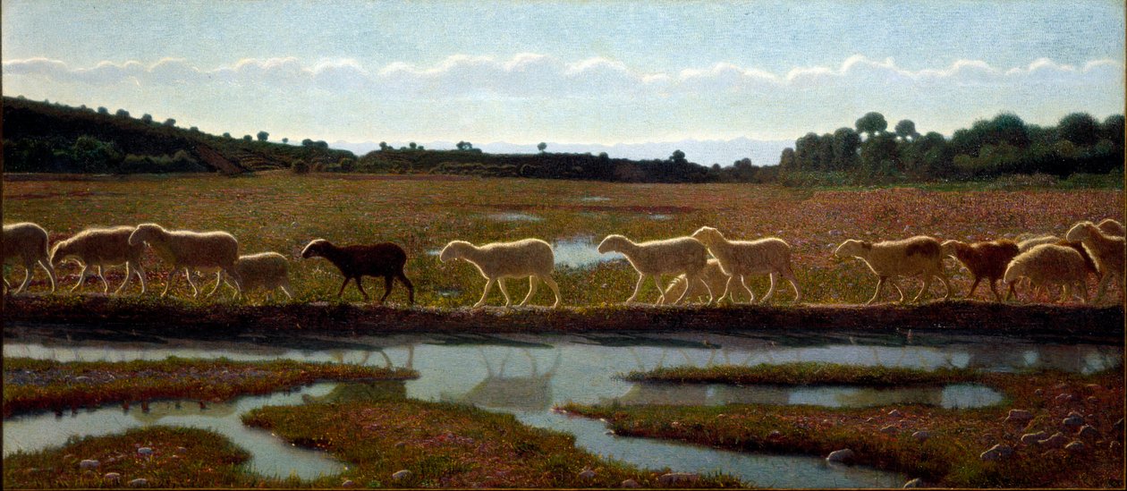 Livets spejl Maleri af Giuseppe Pellizza da Volpedo (1868-1907) 1895-1898 Dim.291x132 cm Torino, Civic Gallery of Modern and Contemporary Art af Giuseppe Pellizza da Volpedo