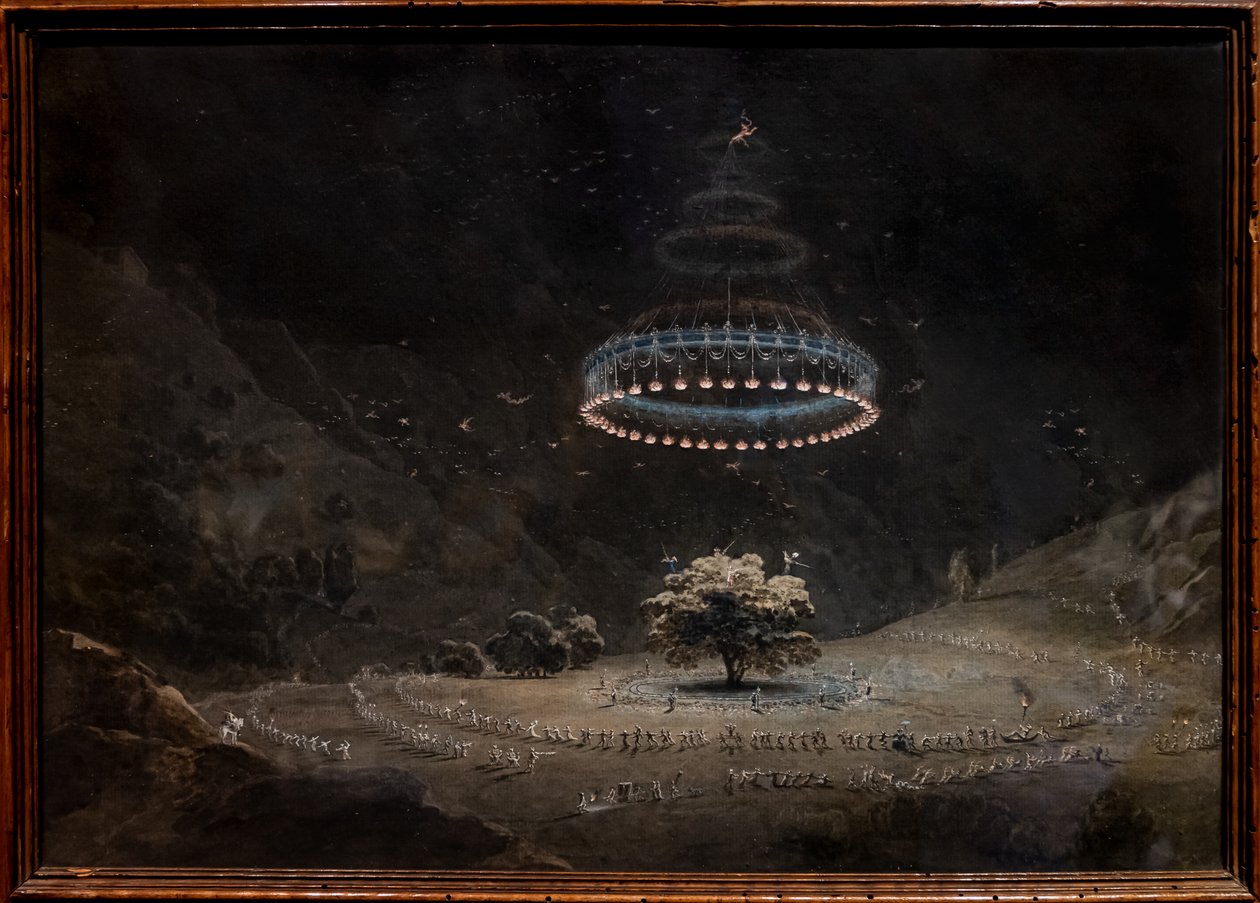 Valnøddetræet i Benevento (heksenes sabbat) af Giuseppe Pietro Bagetti