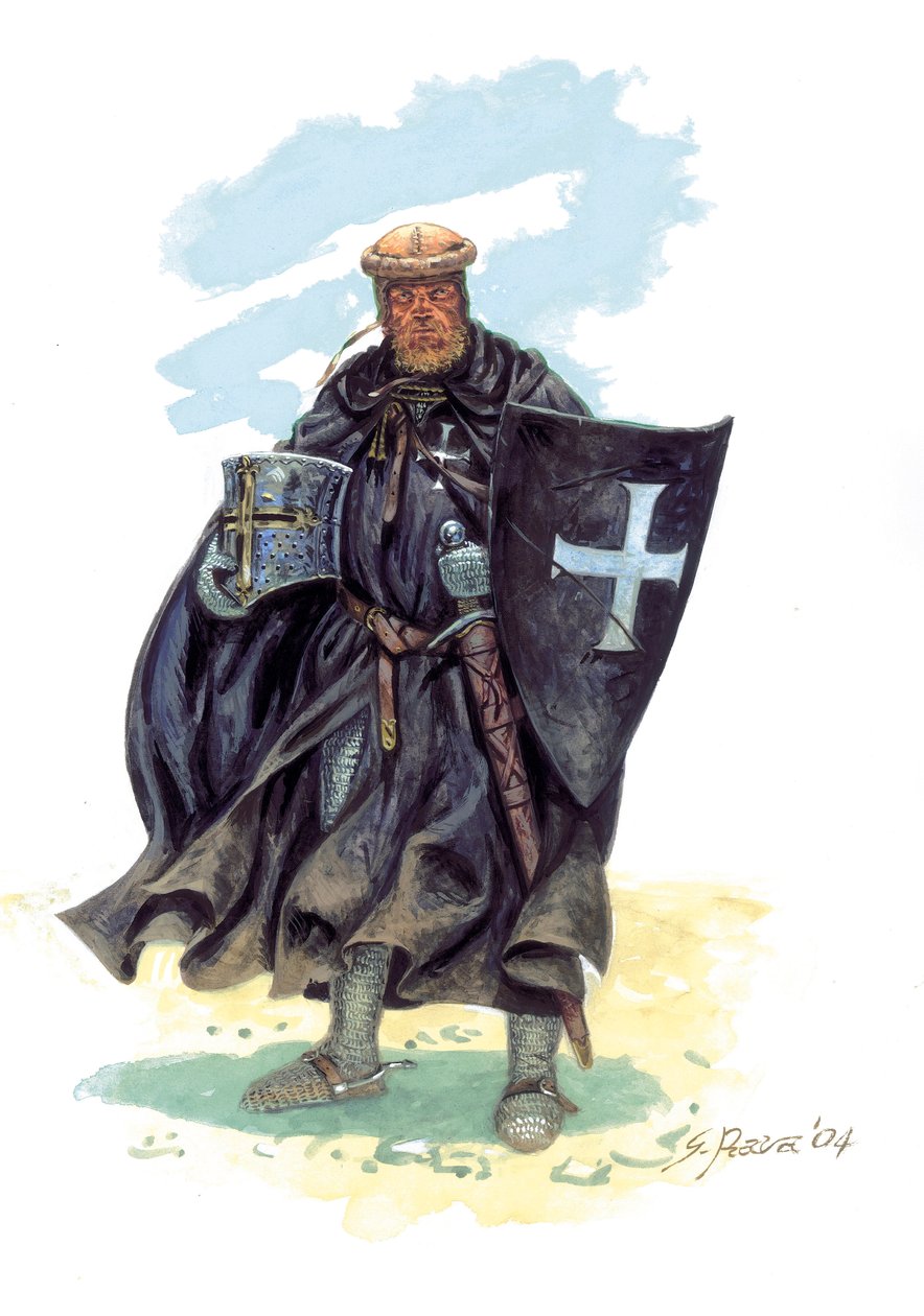 En soldat af Johanniterordenen i Jerusalem (Hospitallers) - Knights Hospitaller (Knights of St John) - af Giuseppe Rava