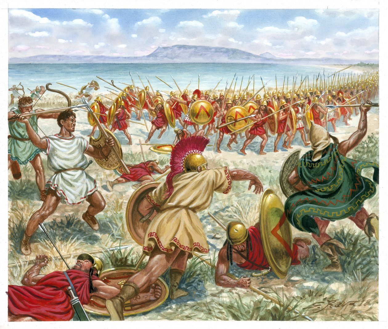 Slaget ved Lechaeum af Giuseppe Rava
