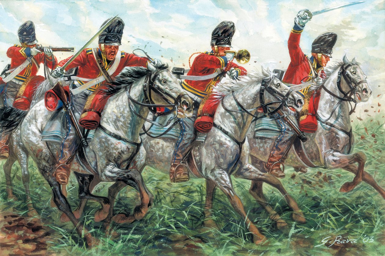 Det første imperium: The Charge of the Royal Scots Greys, Scottish Dragon Regiment, et Waterloo af Giuseppe Rava